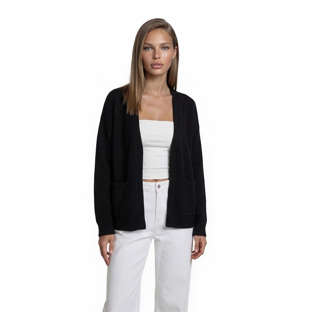 Barefoot Dreams Long Cardigan Sweater Women's Size XL Black CozyChic Lite Pocket
